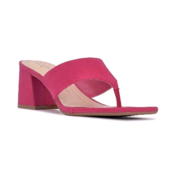 NINE WEST Womens Pink Shock Comfort Breathable Non-Slip Gelina Square Toe Block - Picture 1 of 12